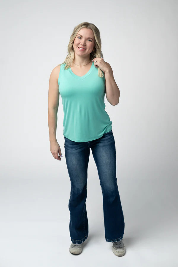 ***PRE-ORDER*** Michelle Mae Noelle Tank - Turquoise