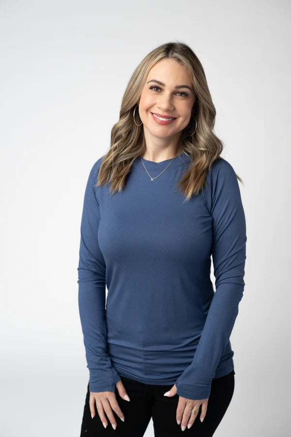 ***PRE-ORDER*** Michelle Mae Blair Long Sleeve Top - Blue