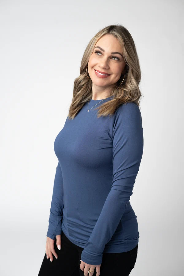 ***PRE-ORDER*** Michelle Mae Blair Long Sleeve Top - Blue