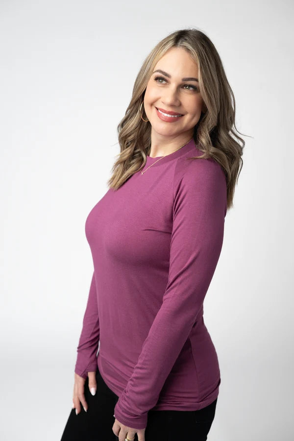 ***PRE-ORDER*** Michelle Mae Blair Long Sleeve Top - Mulberry
