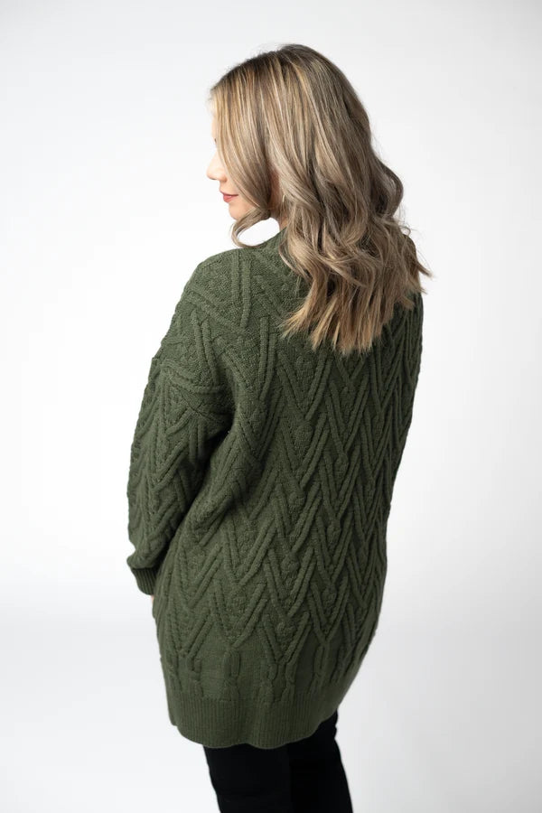 ***PRE-ORDER*** Michelle Mae Brooks Button Sweater Cardigan - Olive