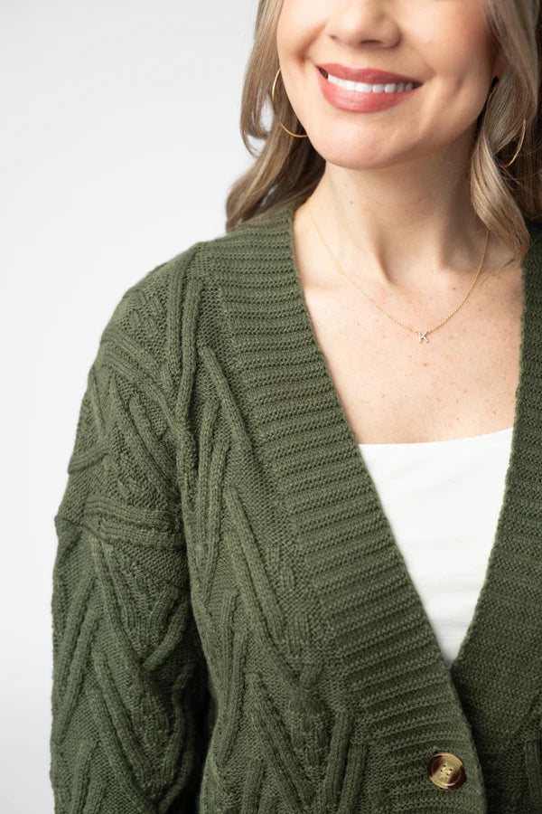 ***PRE-ORDER*** Michelle Mae Brooks Button Sweater Cardigan - Olive