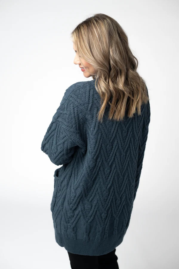 ***PRE-ORDER*** Michelle Mae Brooks Button Sweater Cardigan - Navy