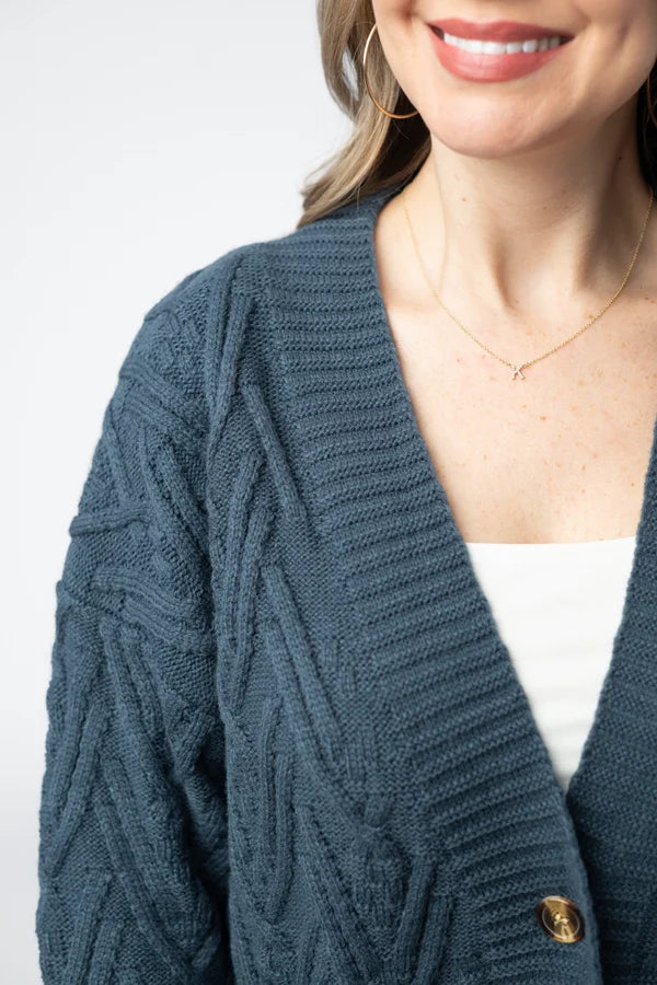***PRE-ORDER*** Michelle Mae Brooks Button Sweater Cardigan - Navy