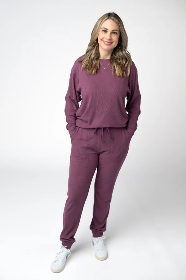 ***PRE-ORDER*** Michelle Mae Corrine Joggers - Plum