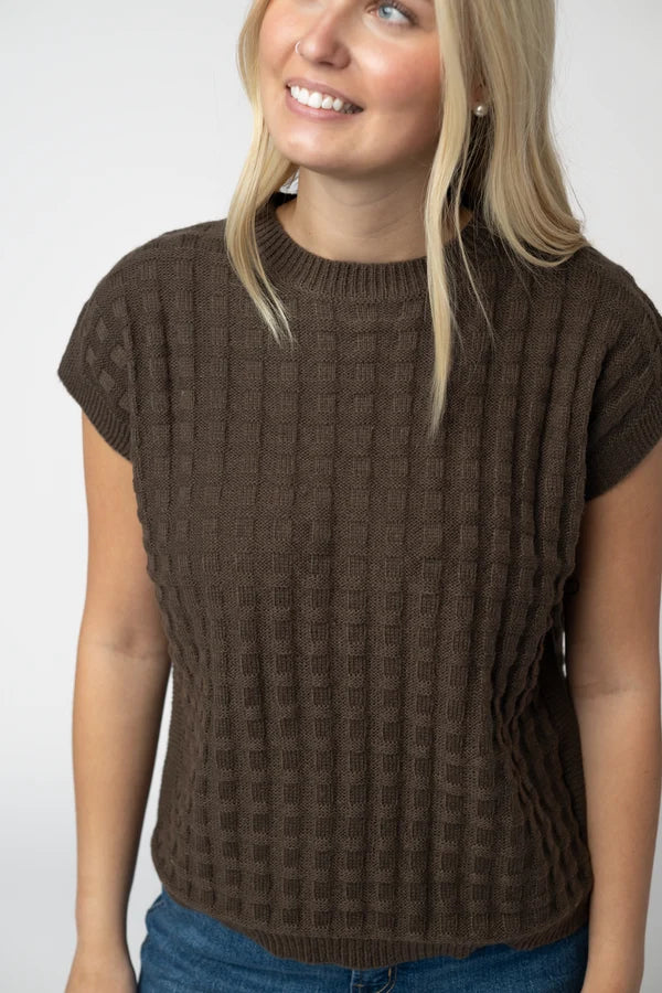 ***PRE-ORDER*** Michelle Mae Kelly Knitted Top - Brown