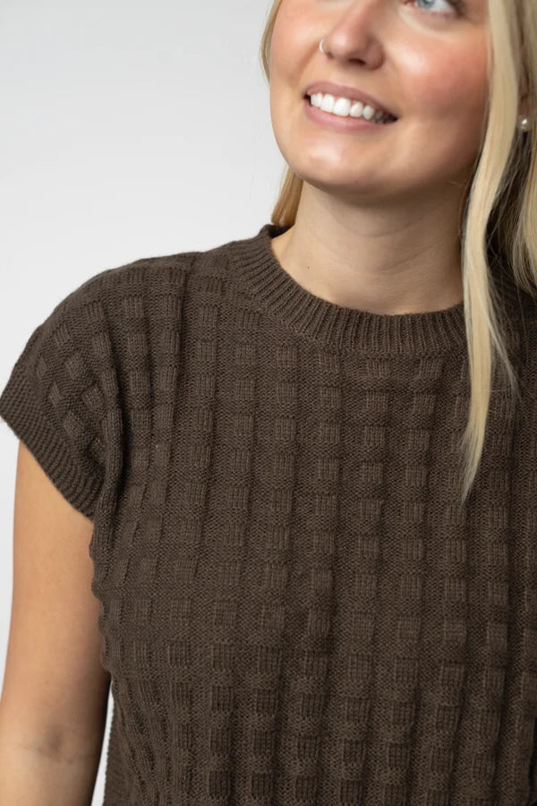***PRE-ORDER*** Michelle Mae Kelly Knitted Top - Brown