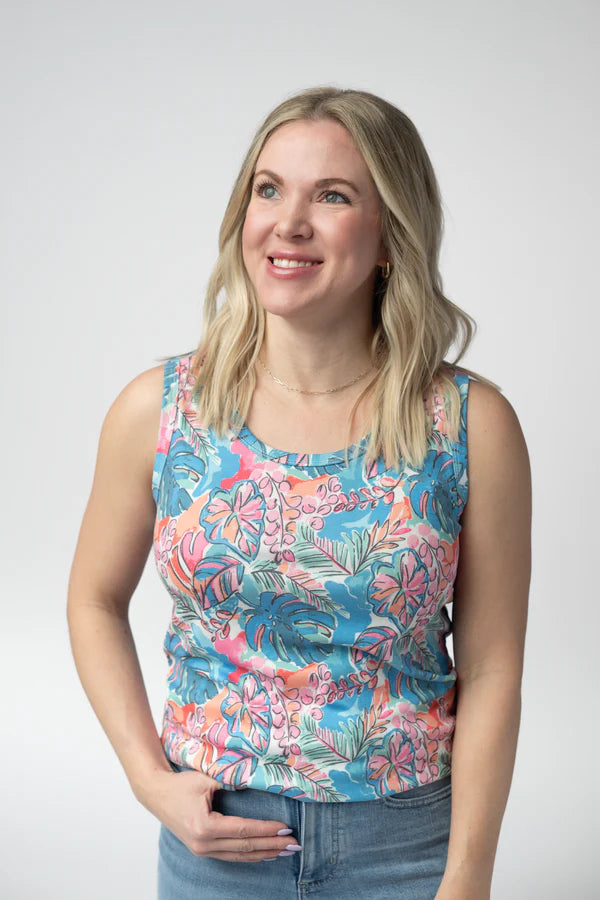 ***PRE-ORDER*** Michelle Mae Ava Tank - Tropical Palm
