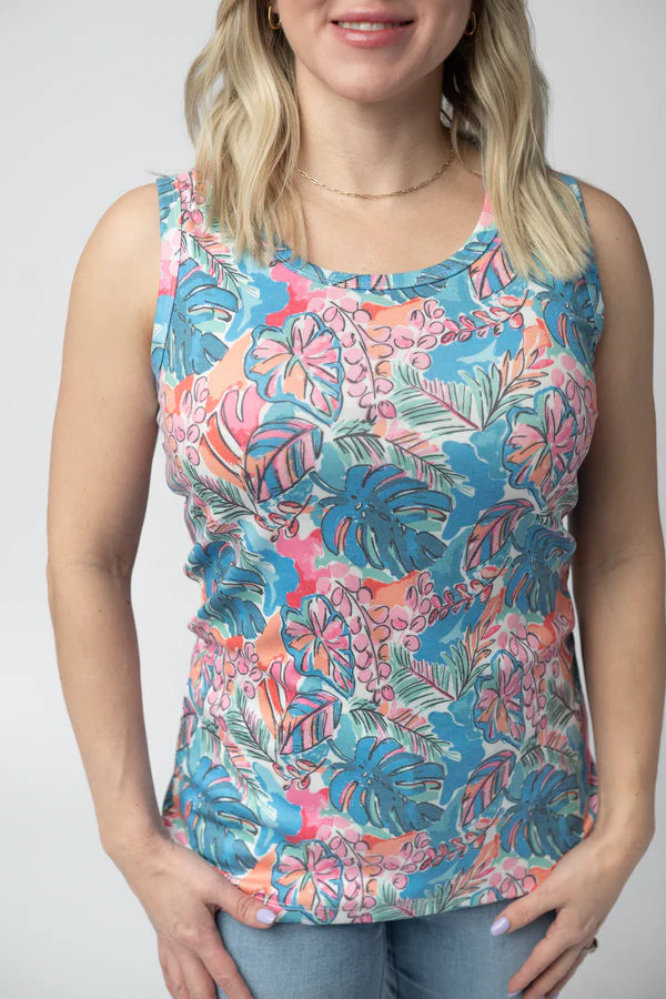***PRE-ORDER*** Michelle Mae Ava Tank - Tropical Palm