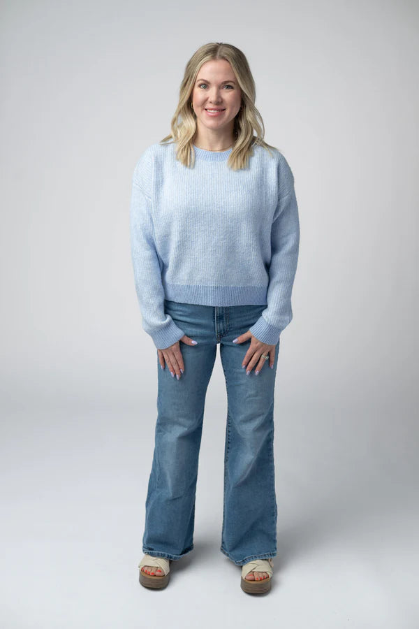 ***PRE-ORDER*** Michelle Mae Josie Cozy Crew Sweater - Sky Blue