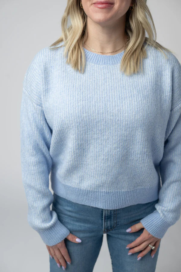 ***PRE-ORDER*** Michelle Mae Josie Cozy Crew Sweater - Sky Blue