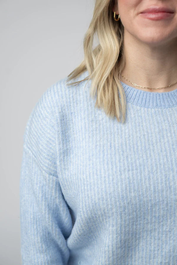 ***PRE-ORDER*** Michelle Mae Josie Cozy Crew Sweater - Sky Blue