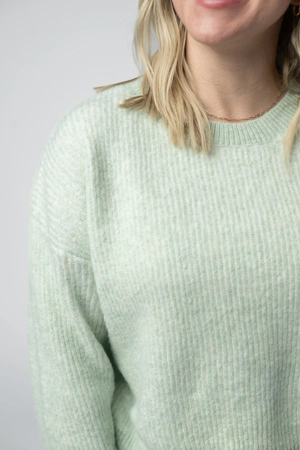 ***PRE-ORDER*** Michelle Mae Josie Cozy Crew Sweater - Light Green