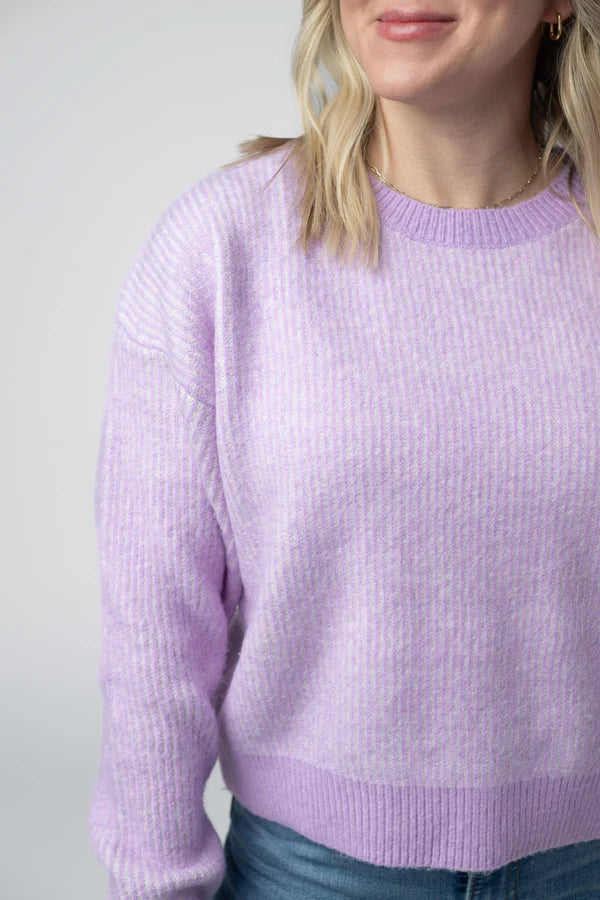 ***PRE-ORDER*** Michelle Mae Josie Cozy Crew Sweater - Lavender