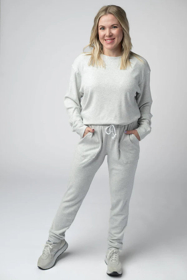 ***PRE-ORDER*** Michelle Mae Corrine Joggers - Light Grey