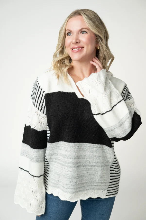 ***PRE-ORDER*** Michelle Mae Monochrome Colorblock Hoodie