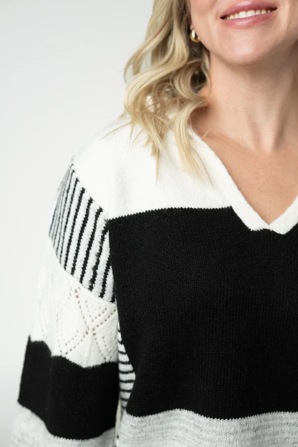 ***PRE-ORDER*** Michelle Mae Monochrome Colorblock Hoodie
