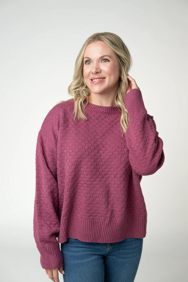 ***PRE-ORDER*** Gianna Pullover Sweater - Raspberry