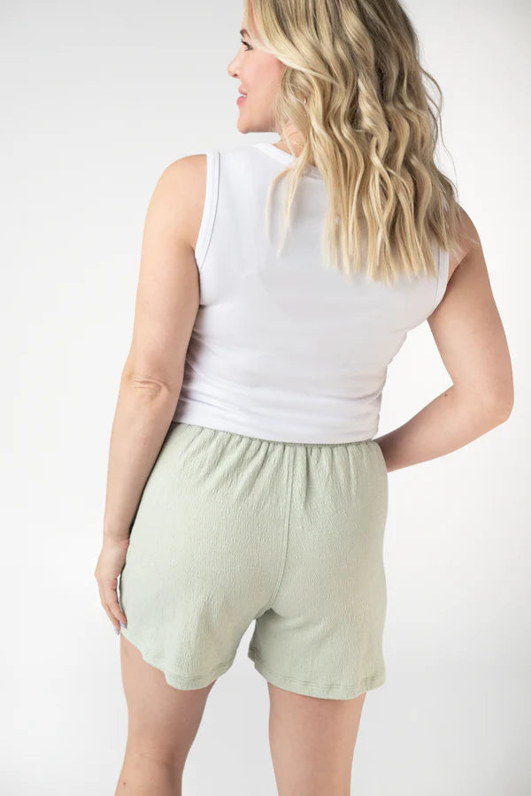 ***PRE-ORDER*** Michelle Mae Candice Crinkle Shorts - Light Green