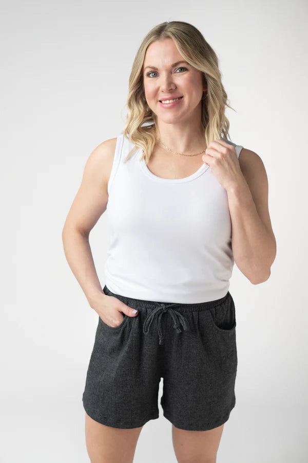 ***PRE-ORDER*** Michelle Mae Candice Crinkle Shorts - Charcoal
