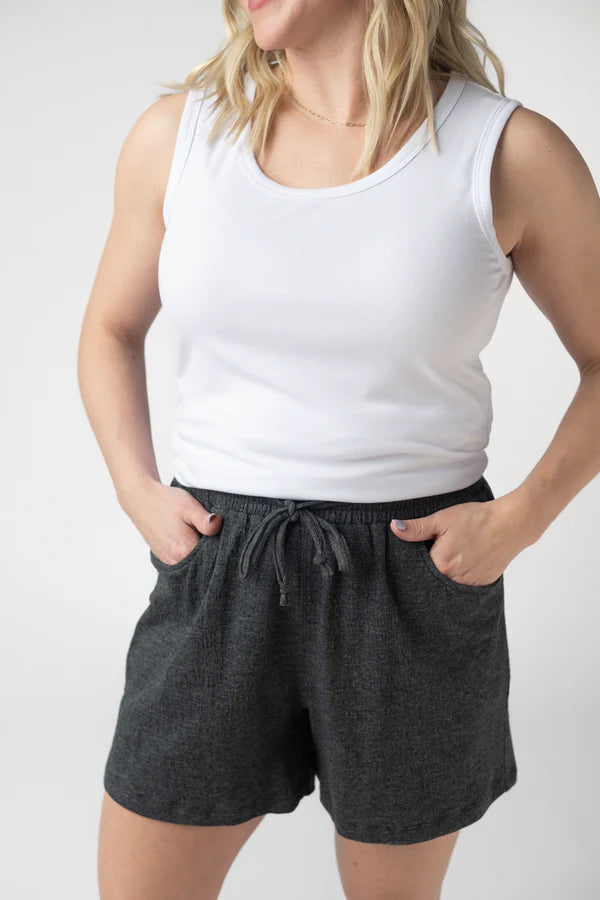***PRE-ORDER*** Michelle Mae Candice Crinkle Shorts - Charcoal