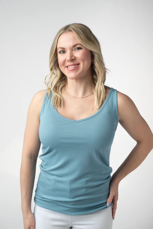 ***PRE-ORDER*** Michelle Mae Kennedy Tank - Dusty Blue