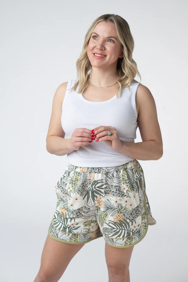 ***PRE-ORDER*** Michelle Mae Dolphin Shorts - Pineapple Leaf