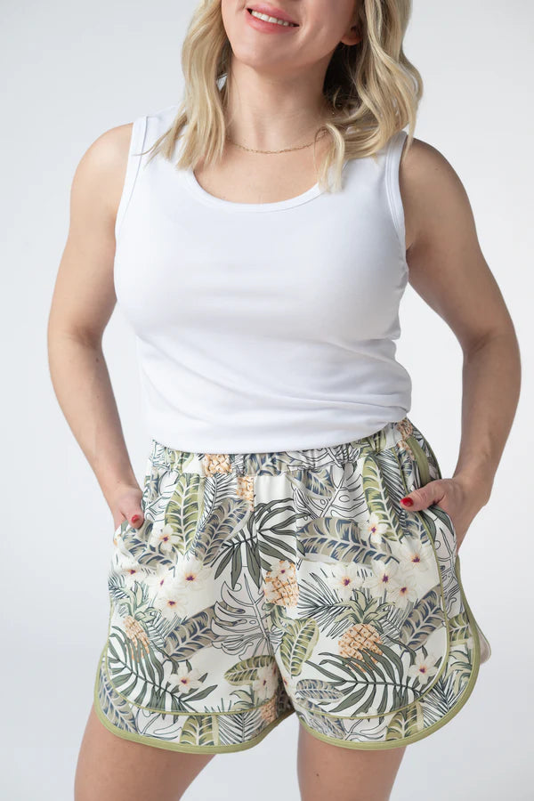 ***PRE-ORDER*** Michelle Mae Dolphin Shorts - Pineapple Leaf