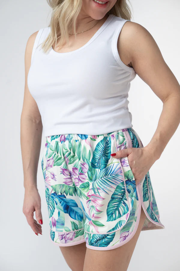 ***PRE-ORDER*** Michelle Mae Dolphin Shorts - Tropical Leaf