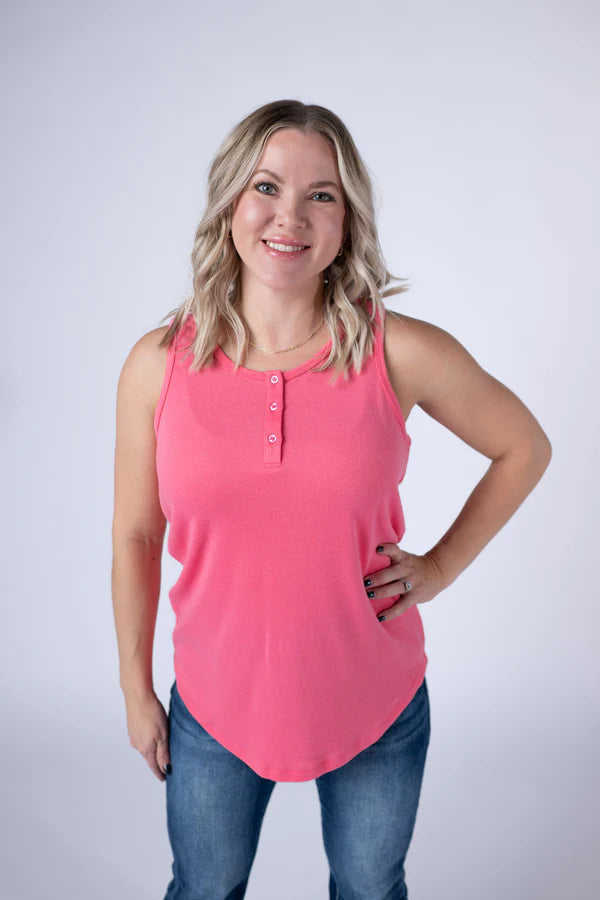***PRE-ORDER*** Michelle Mae Alison Henley Tank - Sun Kissed Coral