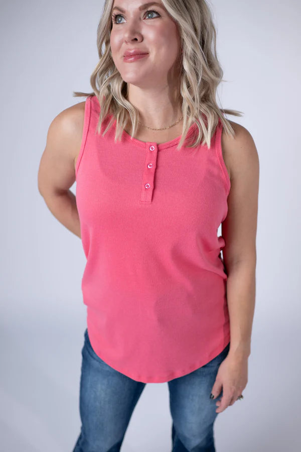 ***PRE-ORDER*** Michelle Mae Alison Henley Tank - Sun Kissed Coral