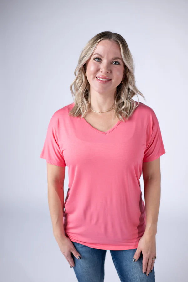 ***PRE-ORDER*** Michelle Mae Chloe Cozy Tee - Sun Kissed Coral