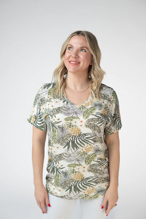 ***PRE-ORDER*** Michelle Mae Chloe Cozy Top - Pineapple Leaf