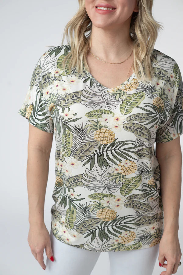 ***PRE-ORDER*** Michelle Mae Chloe Cozy Top - Pineapple Leaf