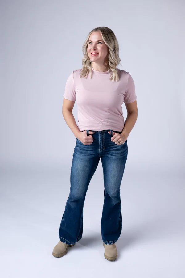 Michelle Mae Blair Short Sleeve Top - Blush