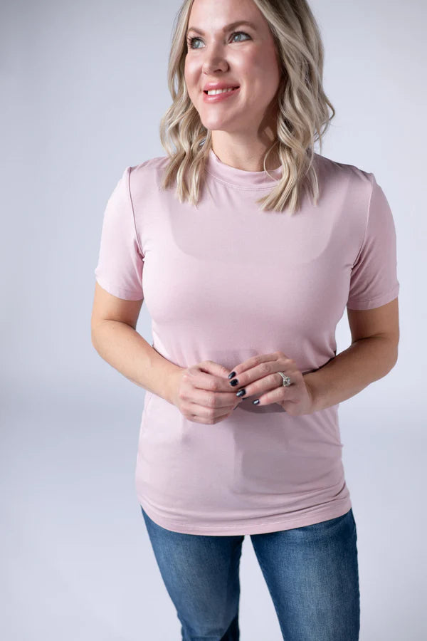 Michelle Mae Blair Short Sleeve Top - Blush