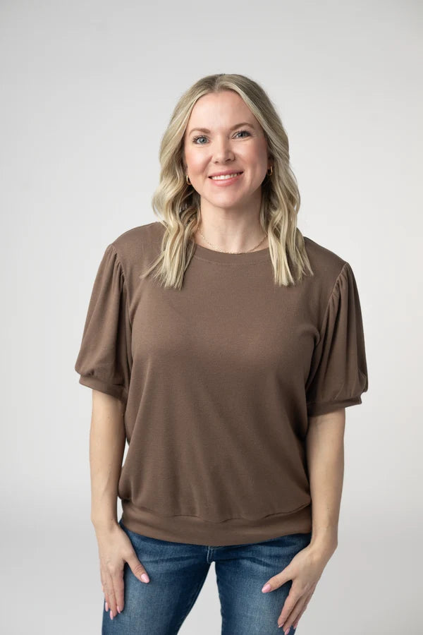 ***PRE-ORDER*** Michelle Mae Katie Cozy Top - Mocha