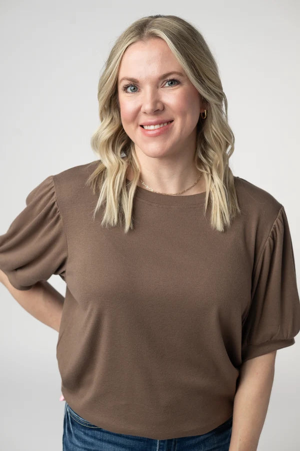 ***PRE-ORDER*** Michelle Mae Katie Cozy Top - Mocha