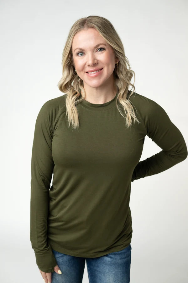 ***PRE-ORDER*** Michelle Mae Blair Long Sleeve Top - Dark Olive