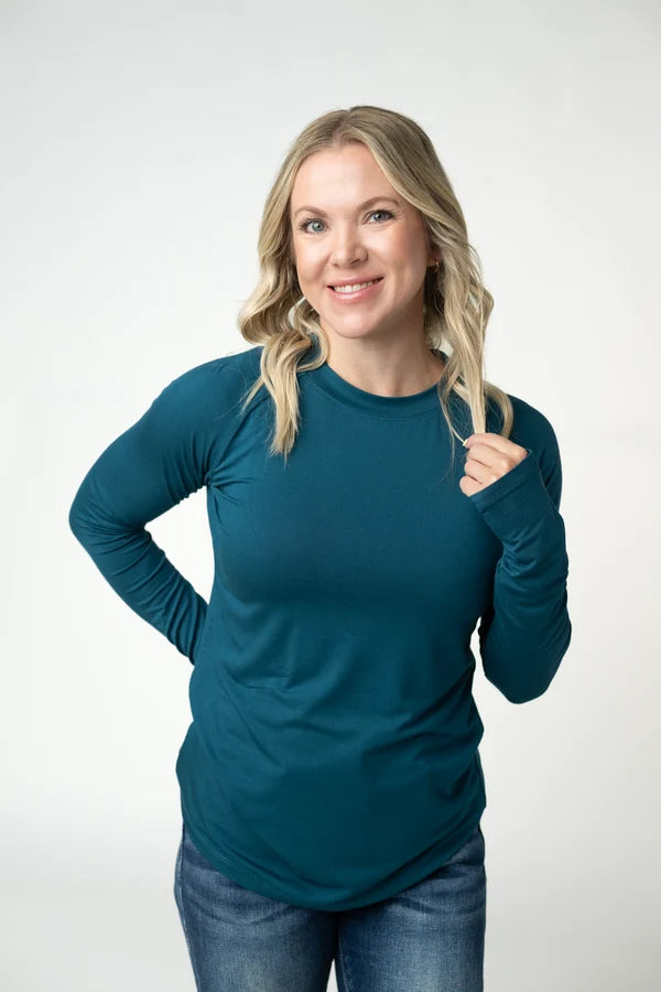 ***PRE-ORDER*** Michelle Mae Blair Long Sleeve Top - Teal