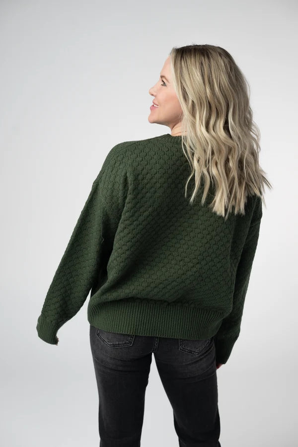 ***PRE-ORDER*** Gianna Pullover Sweater - Dark Olive
