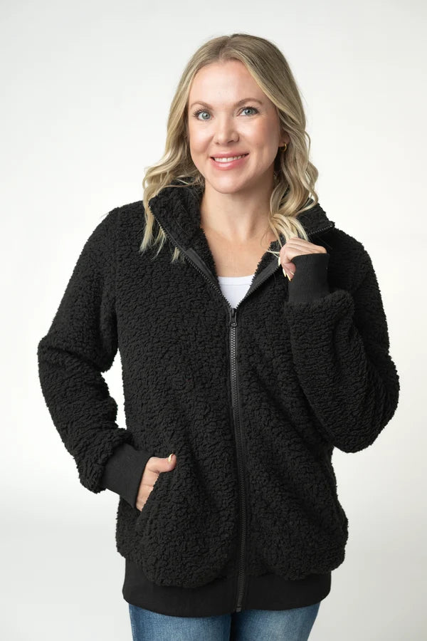 ***PRE-ORDER*** Michelle Mae Skylar Sherpa Fullzip - Black