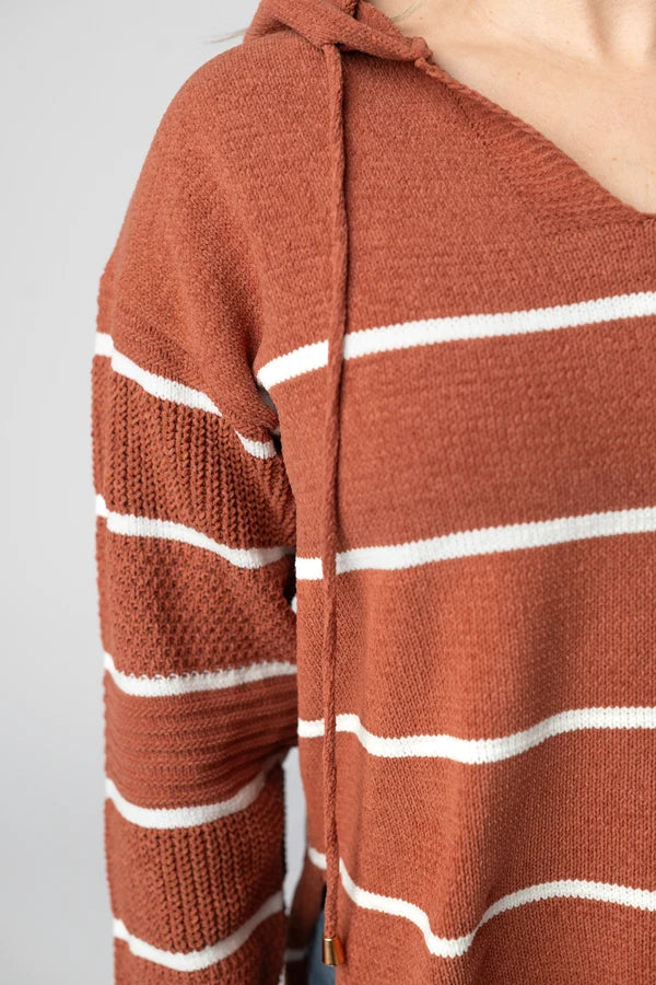 ***PRE-ORDER*** Michelle Mae Maddie Striped Hoodie - Pumpkin Spice