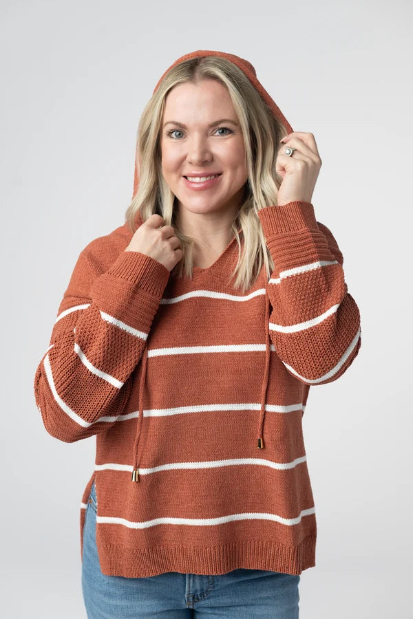 ***PRE-ORDER*** Michelle Mae Maddie Striped Hoodie - Pumpkin Spice