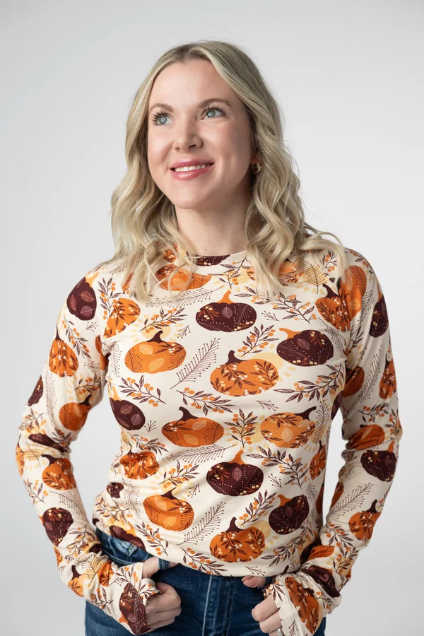 ***PRE-ORDER*** Michelle Mae Blair Long Sleeve Top - Autumn Gourds