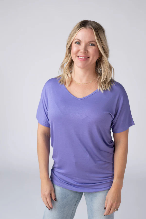 Michelle Mae Chloe Cozy Tee - Periwinkle Purple