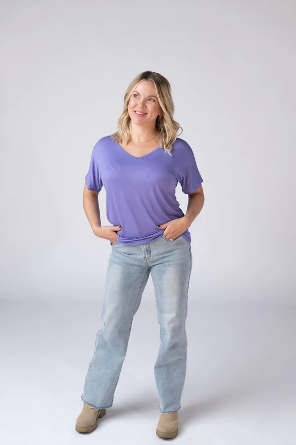 Michelle Mae Chloe Cozy Tee - Periwinkle Purple
