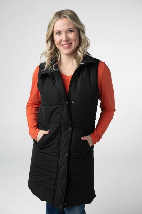 ***PRE-ORDER*** Michelle Mae Harlow Long Vest - Black