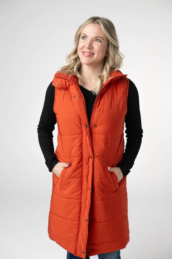 ***PRE-ORDER*** Michelle Mae Harlow Long Vest - Pumpkin