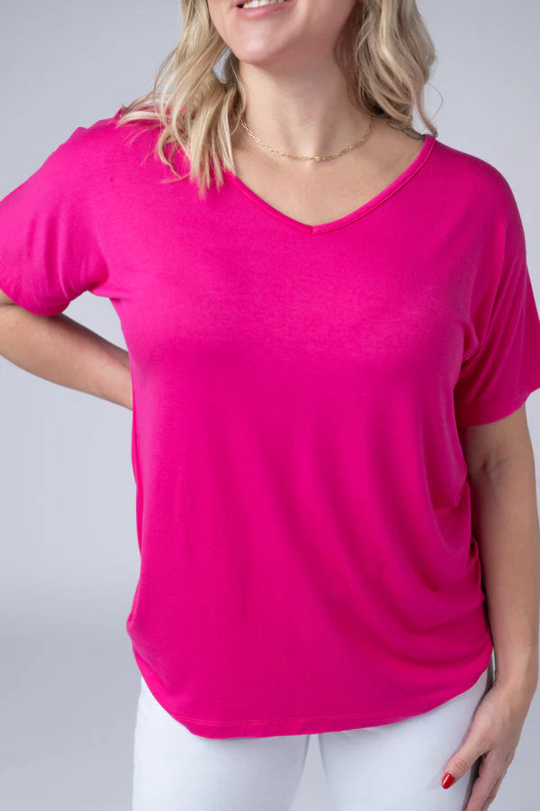 ***PRE-ORDER*** Michelle Mae Chloe Cozy Tee - Hot Pink